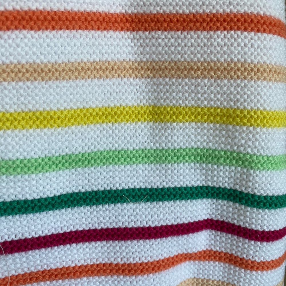 Loft small new rainbow striped sleeveless sweater buttons pride tank top v neck - Picture 3 of 6